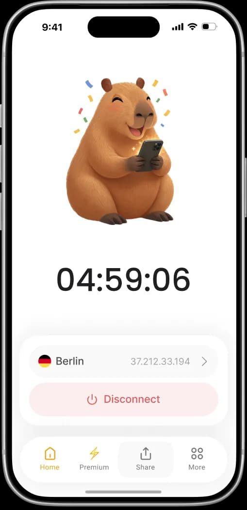 スマートフォンに表示されたCalm VPNアプリ